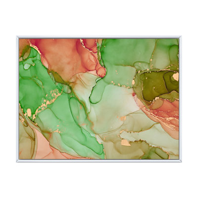 «Green Luxury Abstract Fluid Art», reproduction sur toile