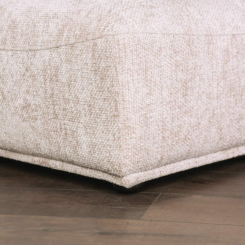 Aukeem Upholstered Ottoman, Brown Chenille