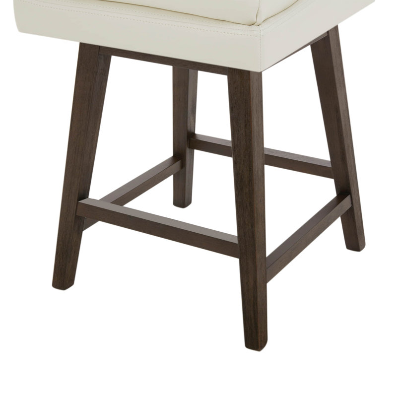 Tabouret de comptoir pivotant Aleksy, Blanc pur