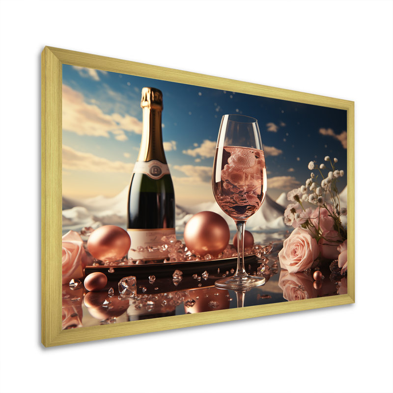 Bulles de rêves III sur toile, Cadre doré simple, H 12 po x l 20 po x P 1 po