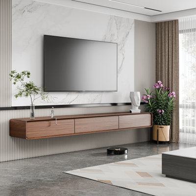 Rupena 78.74" Handmade Floating TV Stand Up to TV's Wall Mounted Media Console, Fully-Assembled