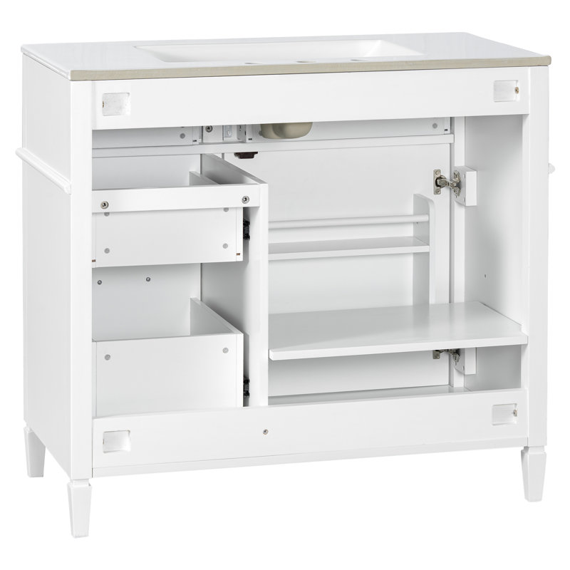 Meuble-lavabo 36 po avec comptoir en céramique, Blanc