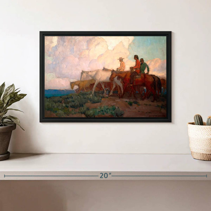 Navajo Range Riders, 13" X 9", Floating Frame Black