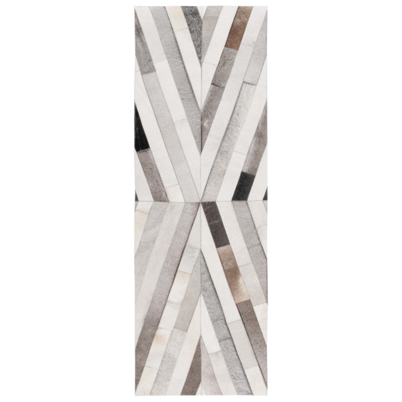 Tapis en cuir Bjarnhildur, Tapis de couloir 2 pi 3 po x 7 pi