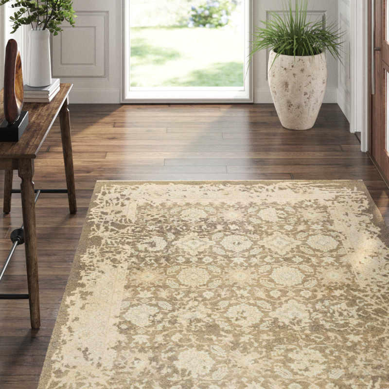 Artifact Wool Oriental Area Rug in Beige, Rectangle 2' x 3'