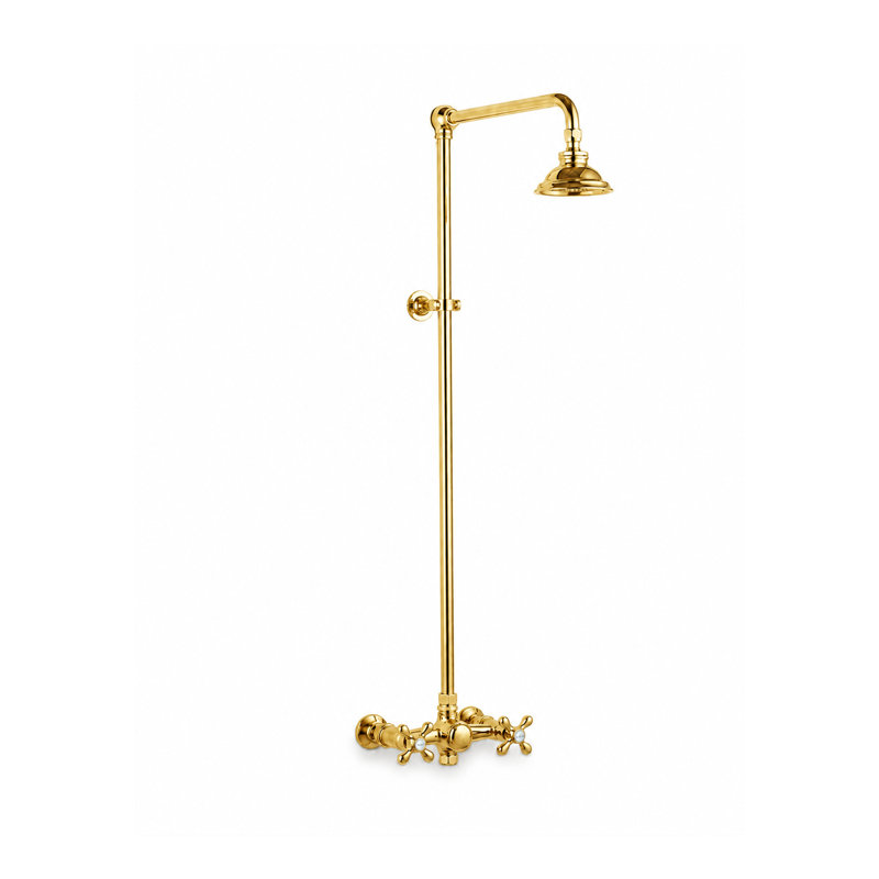 Outdoor Exposed Shower System by Strom Living, Unlacquered Polished Brass
