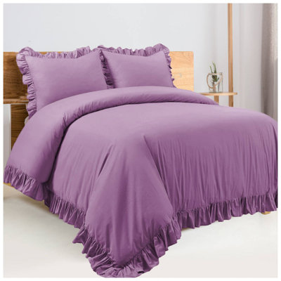 400TC Cotton Sateen Ruffle Duvet Cover Set
