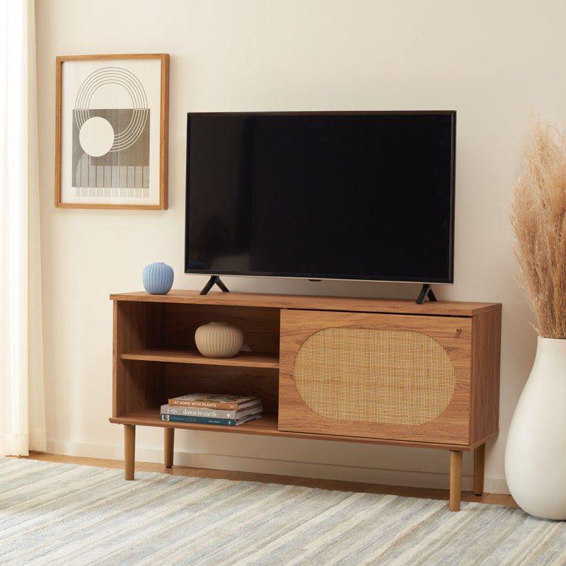 Claude 1 Door 2 Shelf TV Stand, Oak