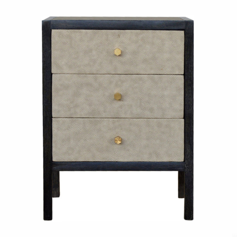 Solid Wood Nightstand, 3 Drawer