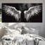 Impression sur toile 3 pièces Minimalist Angel Wings - Serene Living Space-1690598716