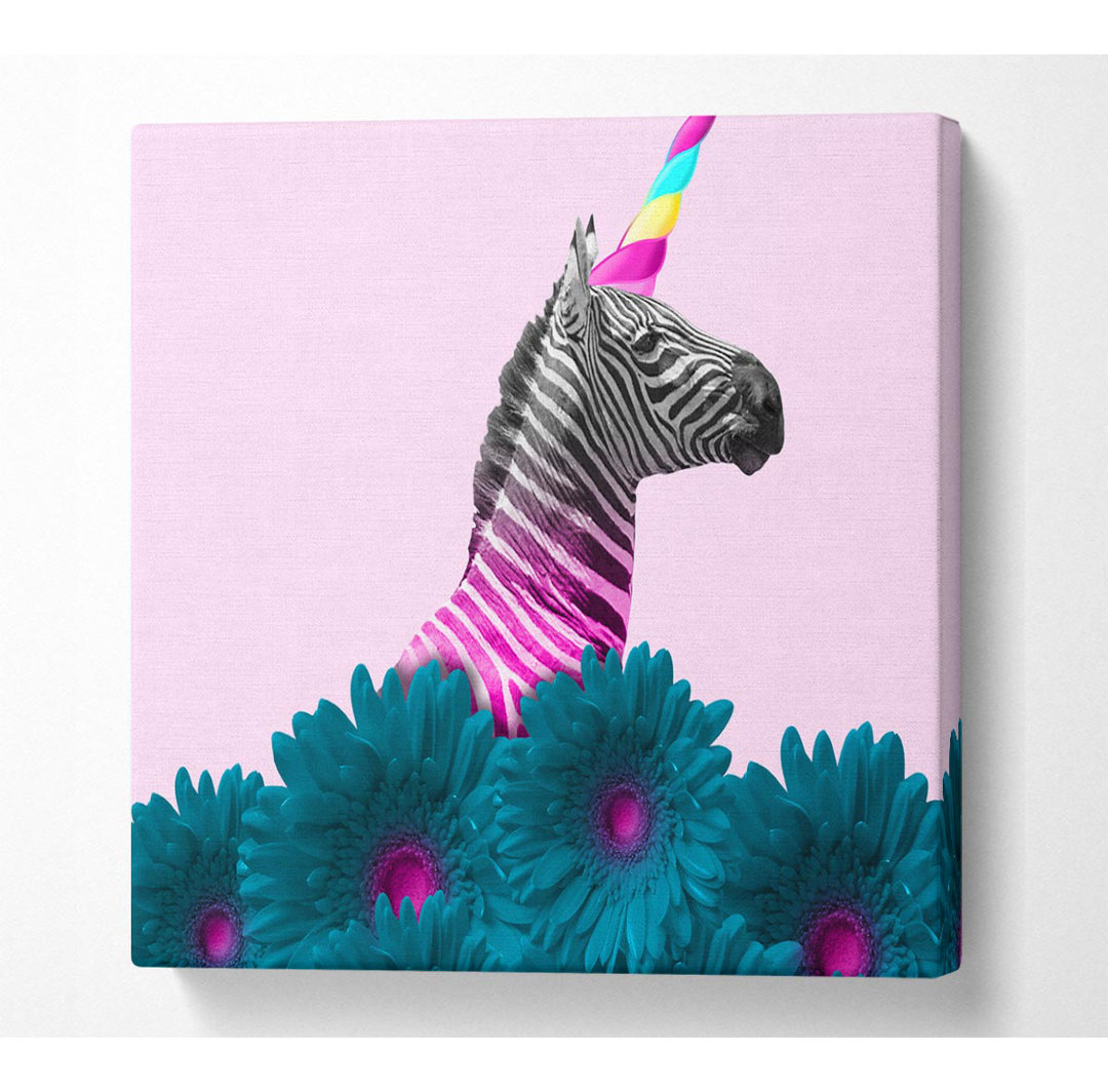 Das gehörnte Zebra - Kunstdrucke auf Leinwand - Wrapped Canvas