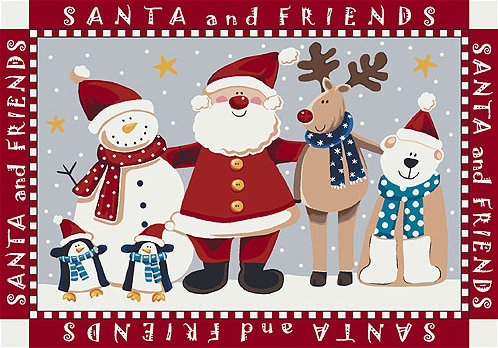 Norsworthy Santa and Friends Area Rug, Rectangle 2'8" x 3'10"