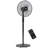 HOMCOM Floor Standing Fan With Remote Control, Oscillating, LED Screen, Stand Up Cooling Fan, Tall Pedestal Electric Fan For Bedroom, Black-95169167