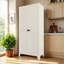 Armoire de rangement en métal 71 po avec 2 portes et serrure Tablettes réglables | Beige | Chambre à coucher | Scandinave