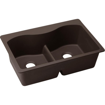 Quartz Luxe 33" L x 22" W Double Basin Drop-In Kitchen Sink with Aqua Divide