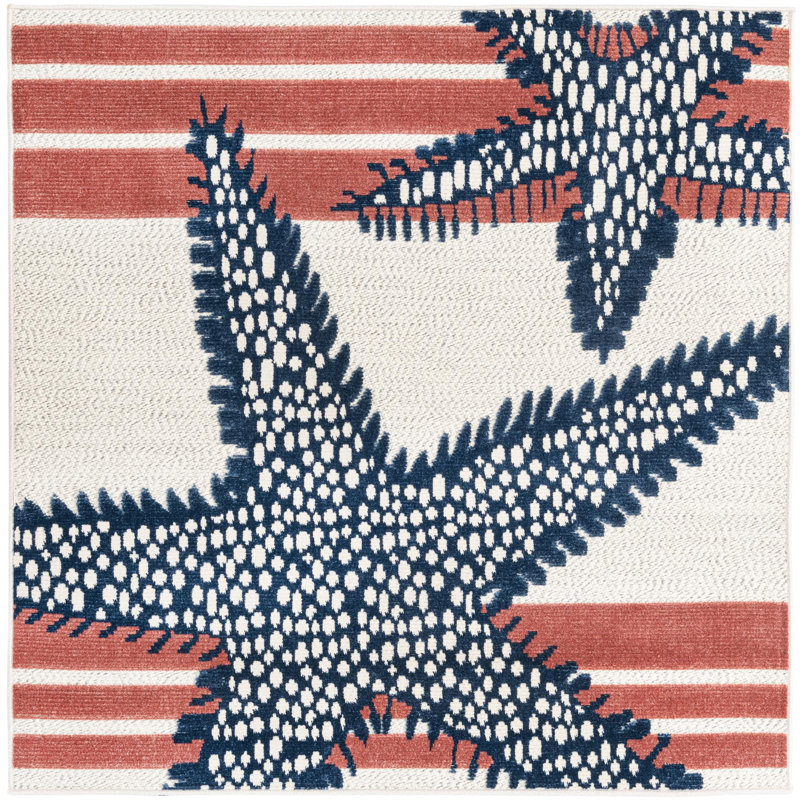 Millville Indoor/Outdoor Rug Ivory, Square 5'3"