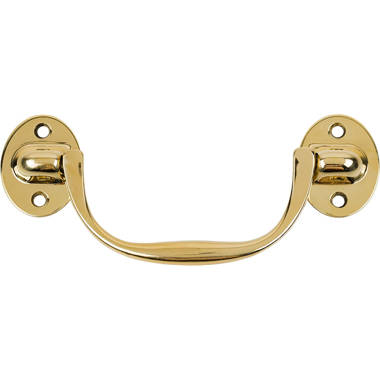 Cast Brass Swan Neck Drawer Bail Pull | Centers: 3 | Antique Cabinet Door,  Dresser Drawer Furniture Reproduction Hardware | UA-879-PCB