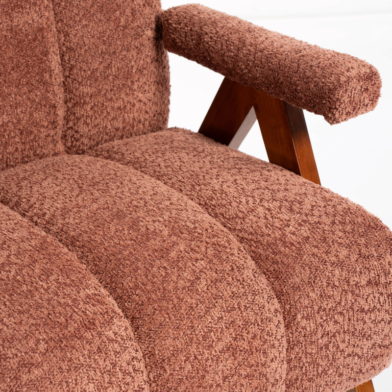 Chaise d'appoint rembourrée en forme de nuage, Rouge rouille