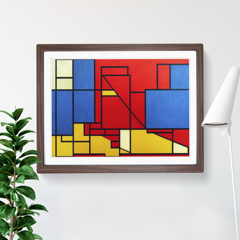 Cubism Abstract Vol.1 - Framed Print, 34cm H x 46cm W x 2cm D, Walnut