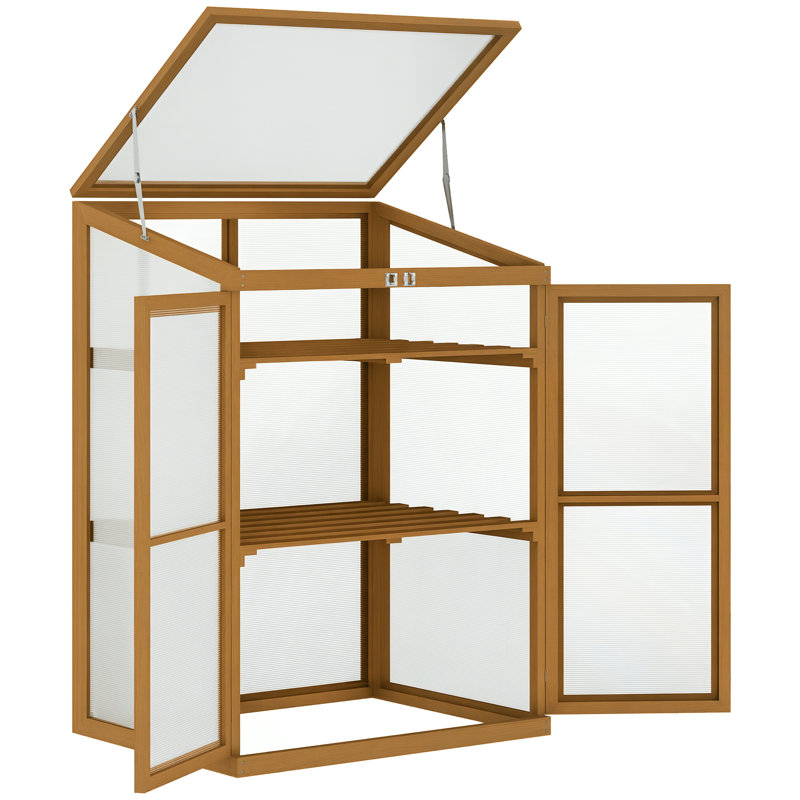 30.71" W x 23.62" D Greenhouse, Natural Wood