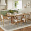 Ensemble de table de salle à manger extensible 7 pièces avec table à tréteaux et 6 chaises rembourrées-1805432759-1805432753