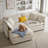 CloudHaven L-Shaped Chenille Sectional Sofa with Ottoman - 2-Seater Loveseat for Small Spaces, Breathable Fabric & Easy Assembly-1241176092