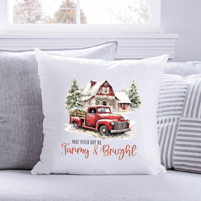 Coussin Christmas Farm_6, 16 po x 16 po