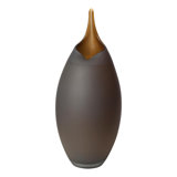 Frosted Vase w/Amber Casing