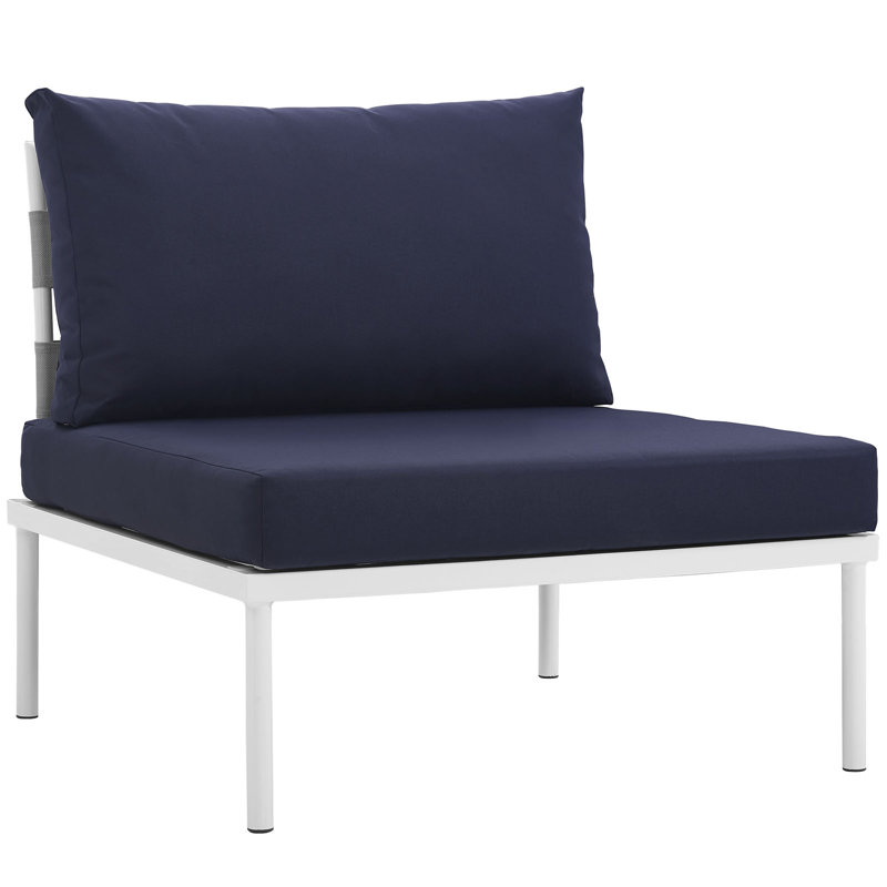 Harmony Armless Outdoor Patio Aluminum Chair by Modway, Navy