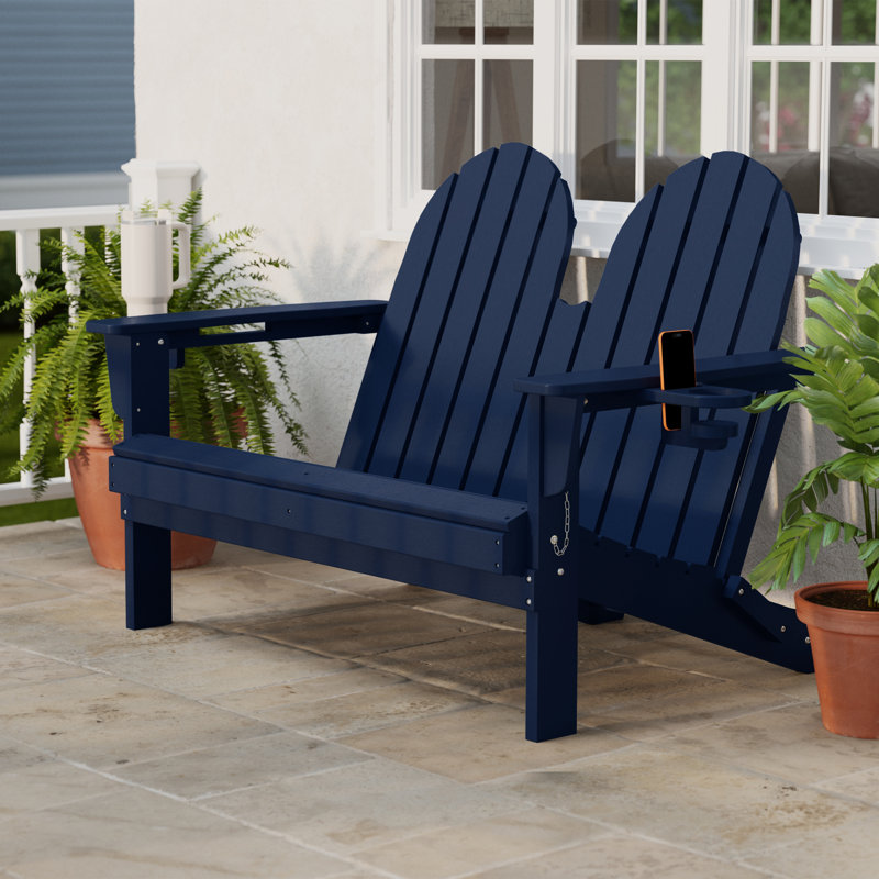 Banc pliant en poly 49 po Adirondack, Bleu