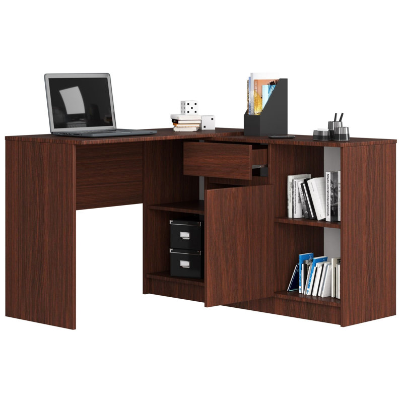 Eldur L-Shaped Computer Desk, Venge