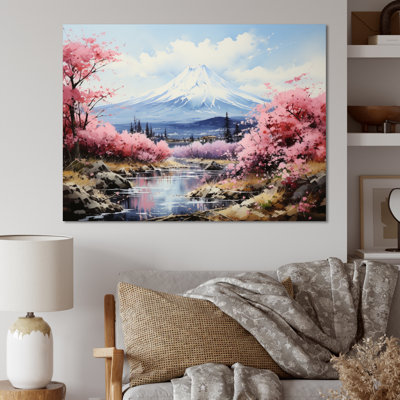 Japon Art Pink Mount Fuji IV - Japanese Canvas Wall Art