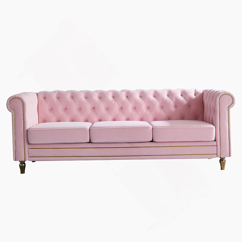 Canapé Chesterfield en velours de 84,65 pouces pour le salon