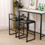 Ensemble de 2 tabourets de bar avec dossier et 2 chaises de bar rembourrées en cuir de polyuréthane