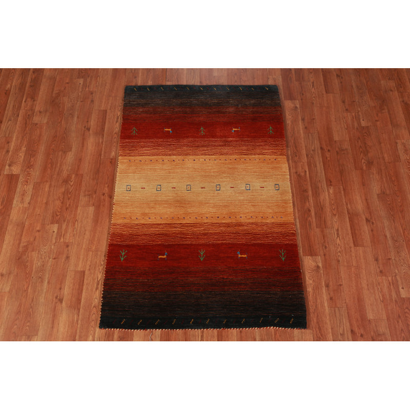 Tapis rayé en laine Gabbeh 3x5