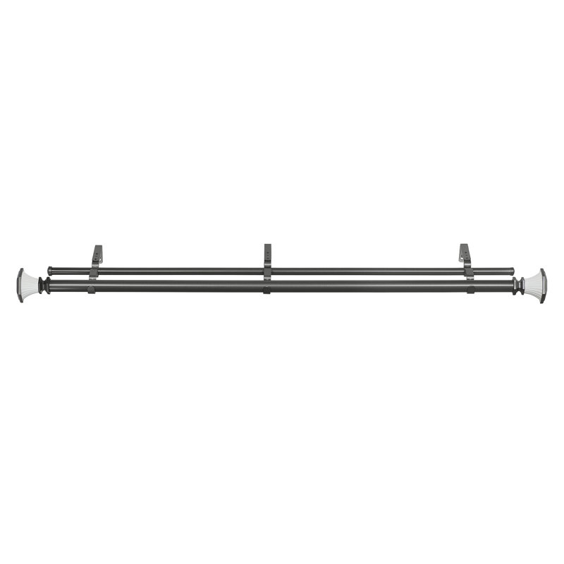 Tringle à rideaux double réglable en métal Solomon, l 72 po