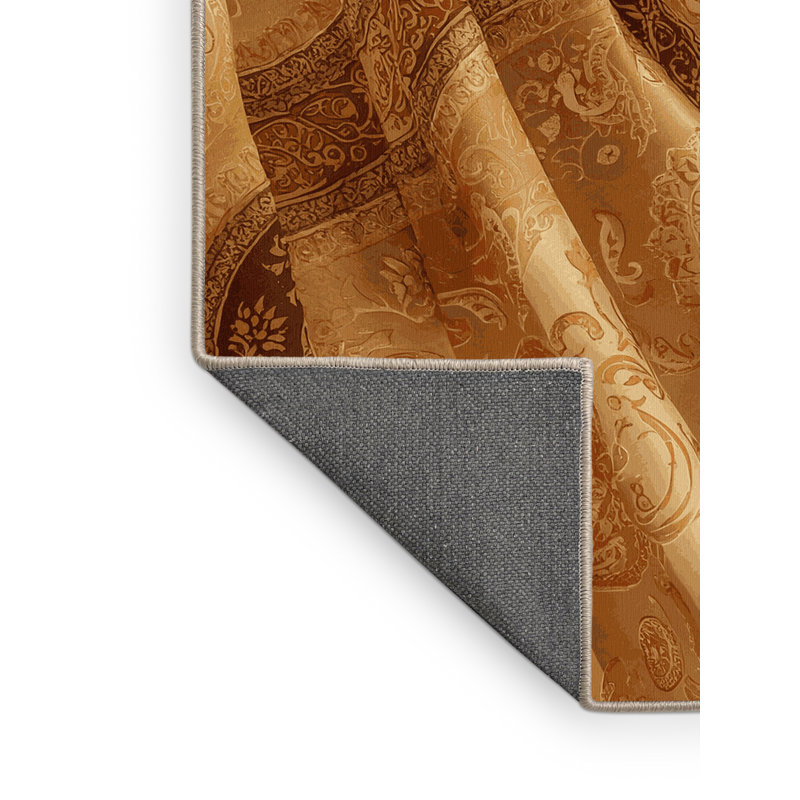 Tapis à motif cachemire brun doux et moelleux Boyd, 4 x 2