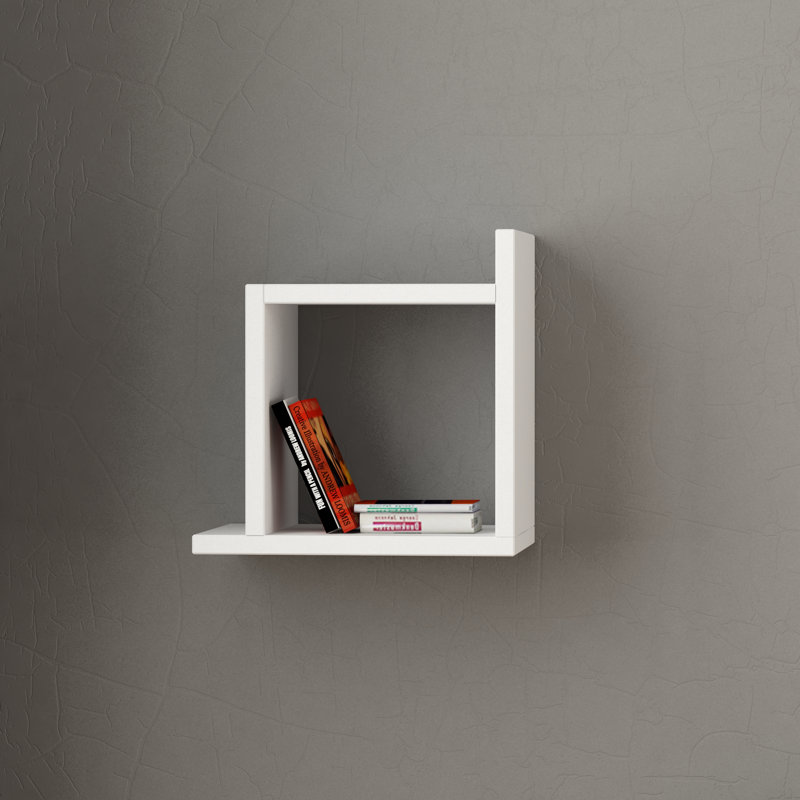 2 Piece Square Floating Shelf, White