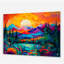 «Vibrant Sunset», art mural acrylique montagnes-101524779