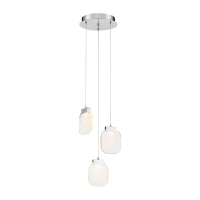 Paget,3lt LED Chandelier,Chrome