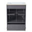 Meuble-lavabo autoportant 24 po avec lavabo en céramique, armoire en bois massif avec tablette réglable à 3 niveaux et portes à fermeture en douceur, 4 couleurs-838198509
