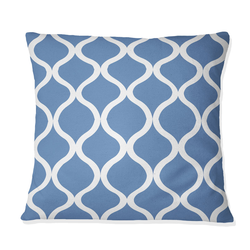 Coussin bleu Modern Trellis II - Modern, H 16 po x l 16 po