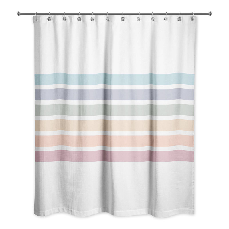 Perine Striped Shower Curtain, Light Multicolor