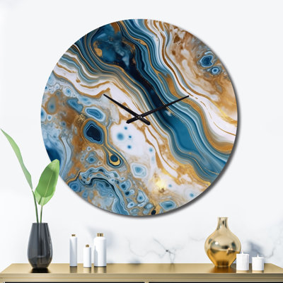 Horloge murale bleue et blanche