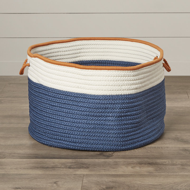 Panier de plastique, H 10 po x l 14 po x P 14 po, Bleu / Orange