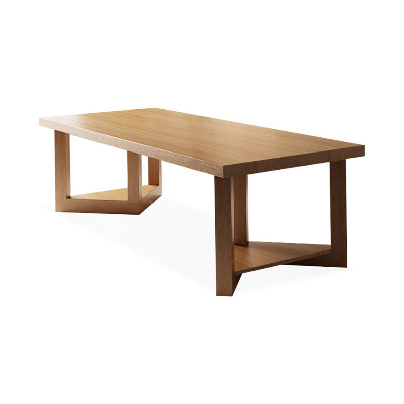 Bureau rectangulaire brun en bois massif, H 29,53 po x l 78,74 po x P 31,5 po