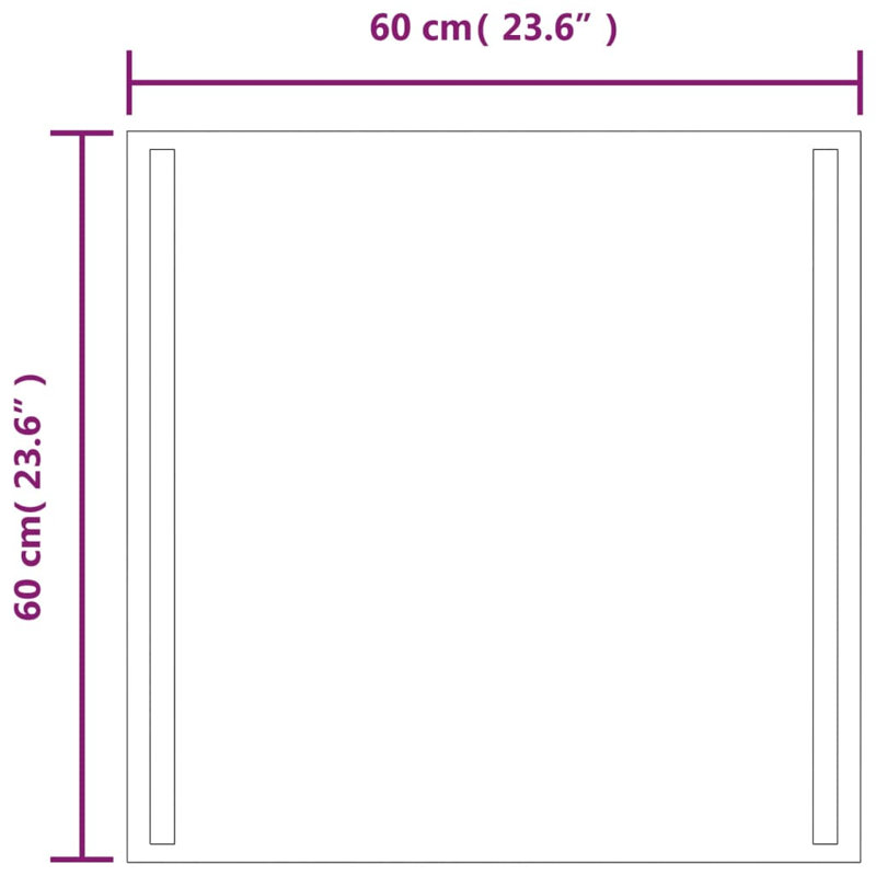 Kareny Flat Wall Mirror, 60cm H x 60cm W