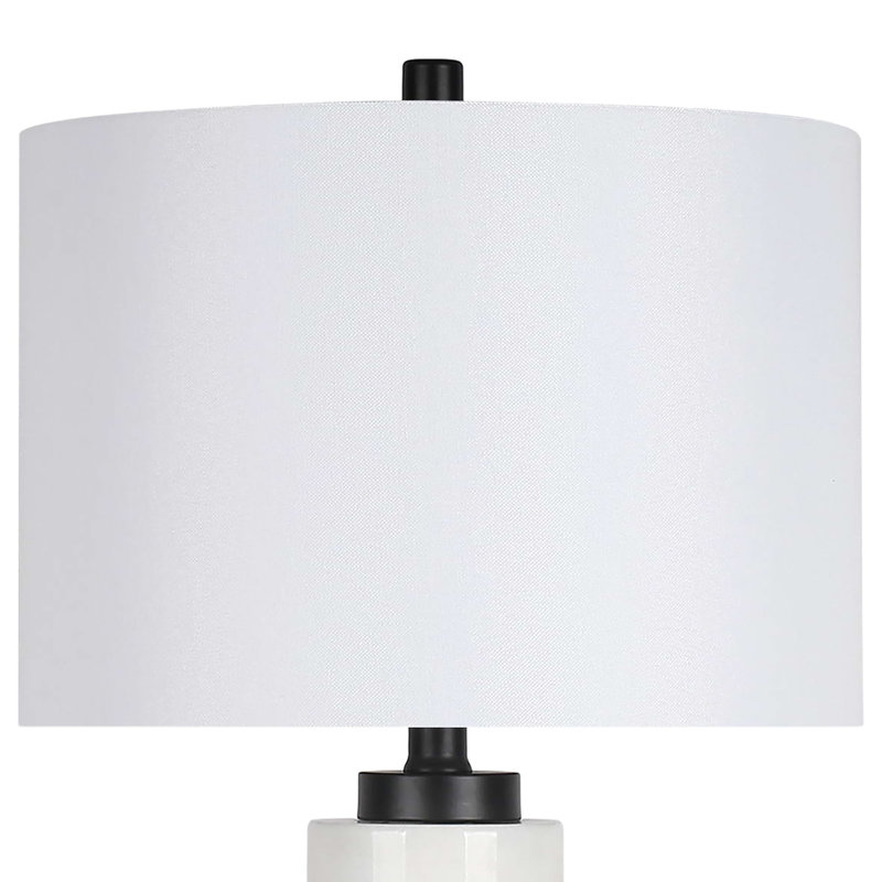 Marble Harmony Table Lamp - White Marble & Matte Black