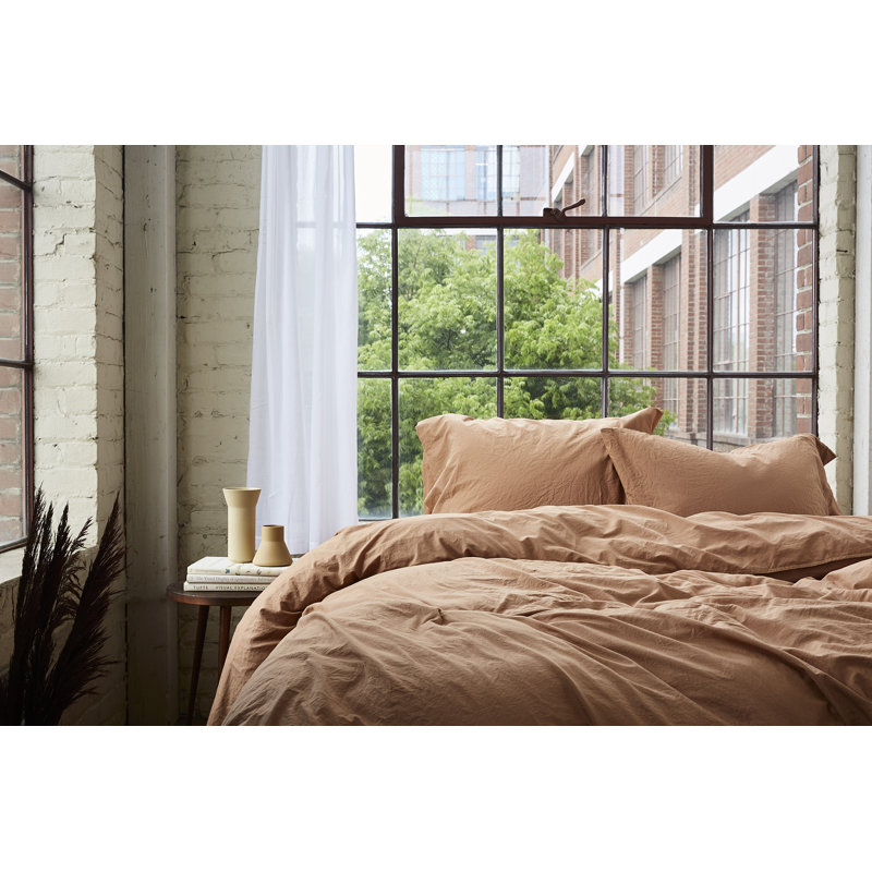 Twin Ginger Organic Cotton Percale Sheet Set