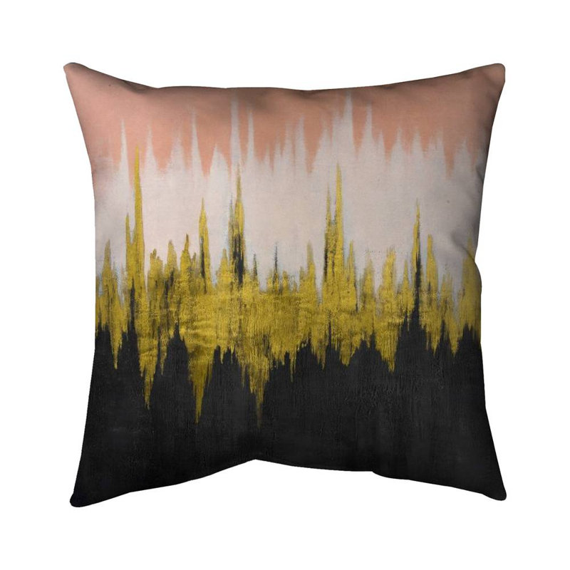 Abstract zigzag - 26"x26" Throw pillow - Poly twill - Print on demand, Pink
